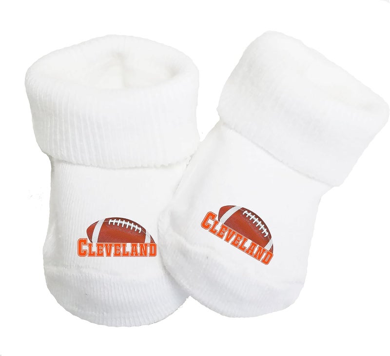 Future Tailgater Baby Toe Bootie Socks for Cleveland Fans - Image 1